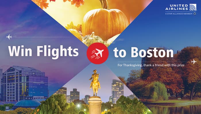 Win Free Flights to Boston with United Airlines
